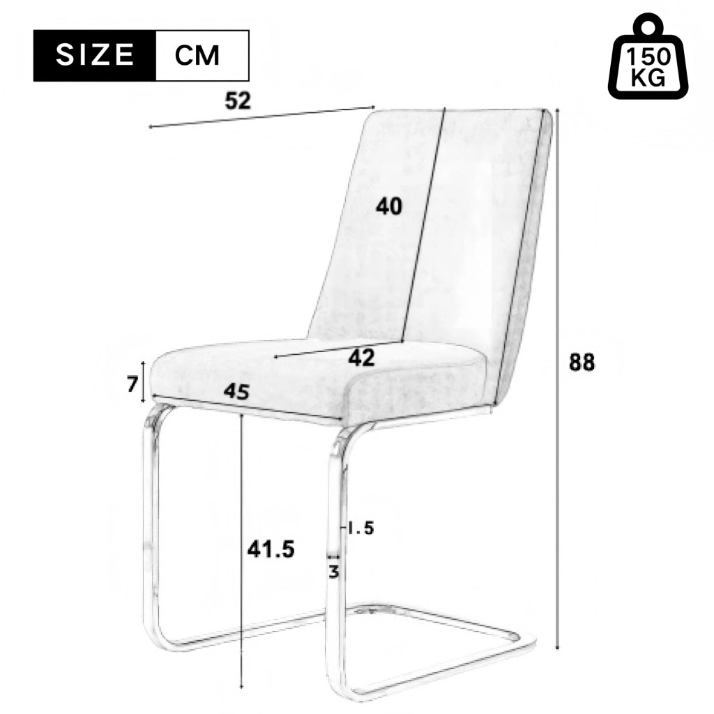SEDIA da pranzo in velluto beige e silver, Set da 6 pezzi