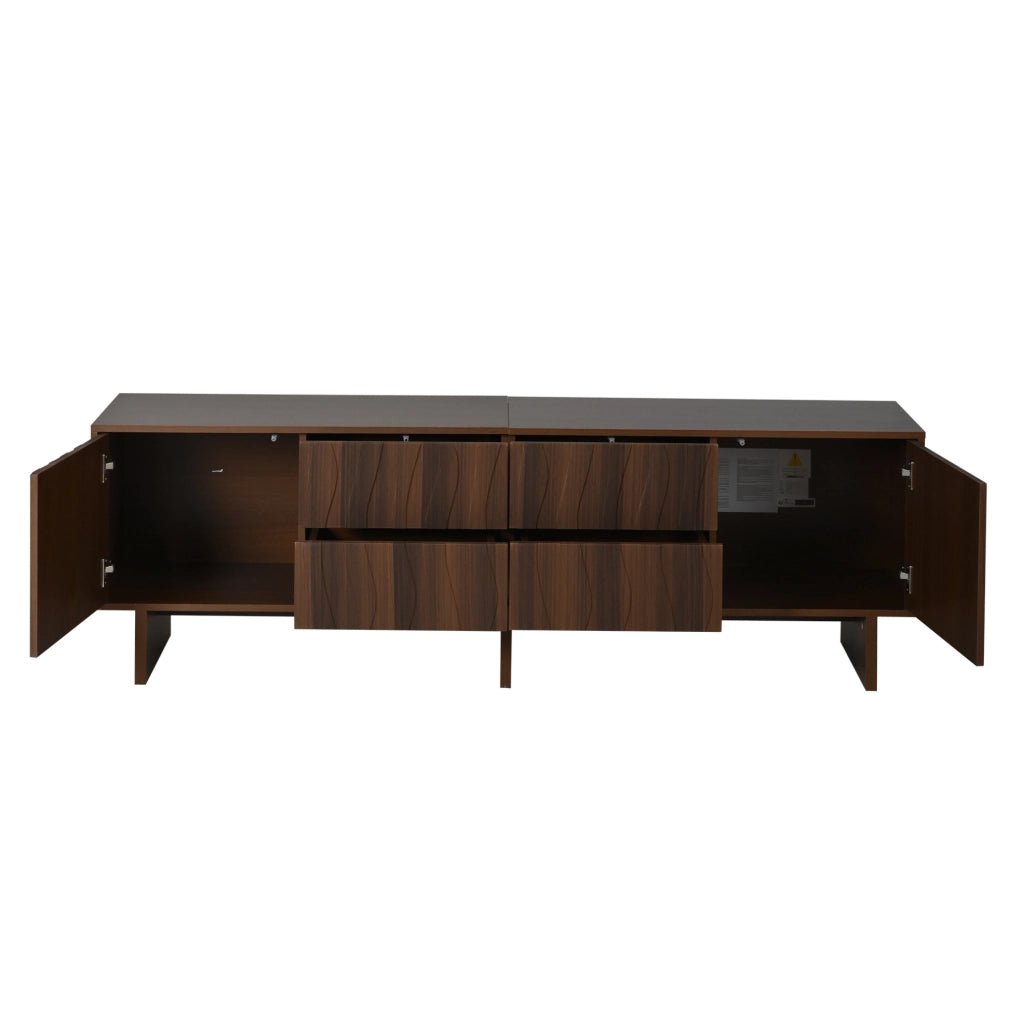 Mobile TV 180x40x56 cm con 4 cassetti e 2 ante noce HOMVRA