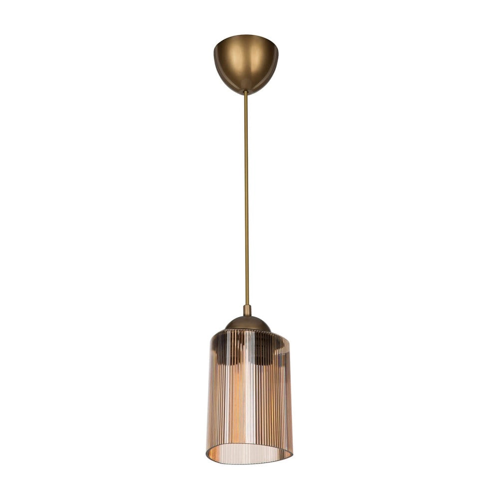 Lampada a sospensione con paralume triangolare in plastica ambra Optical MDL3749