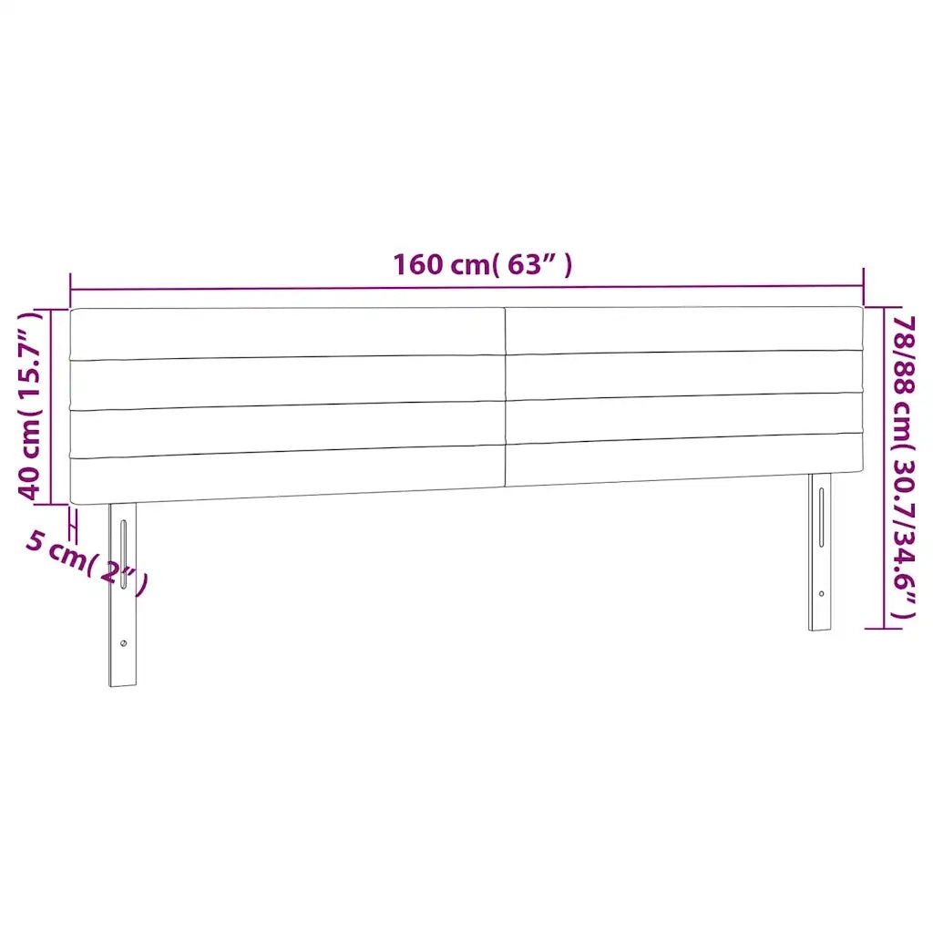 Testiera a LED Blu scuro 160x5x78/88 cm in Tessuto 3121810