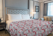 Copriletto estivo made in Italy 100% cotone piquet 3 misure fantasia Geometrica Rosso - Singolo