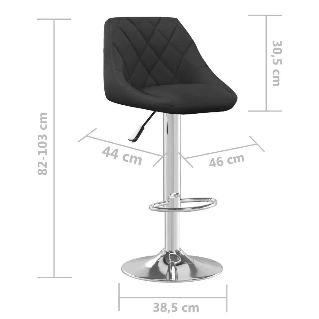 Sgabello da Bar Nero in Velluto 335291