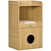 Cassettiera per gatti con porta e cuscino ¨C Minimal ¨C 60x45x103 cm