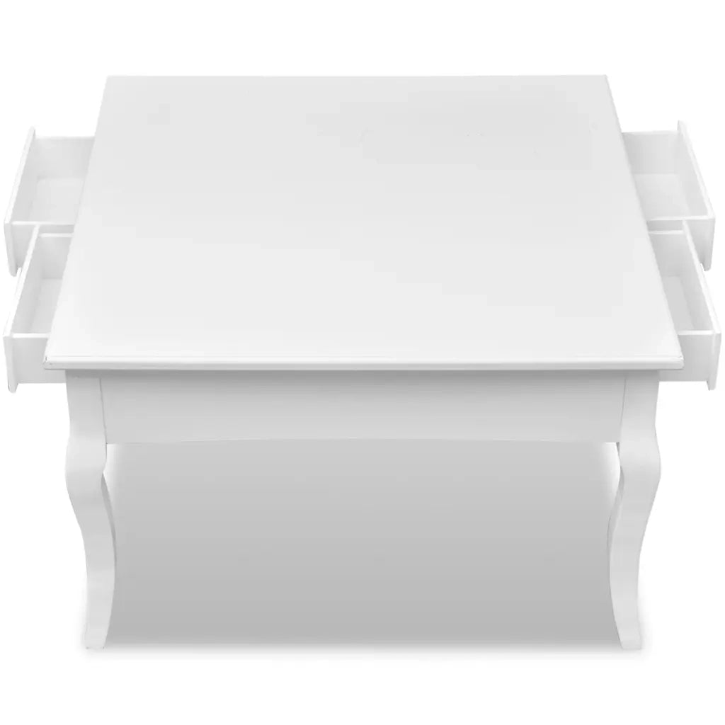 Tavolino da Salotto con 4 Cassetti Bianco 242436