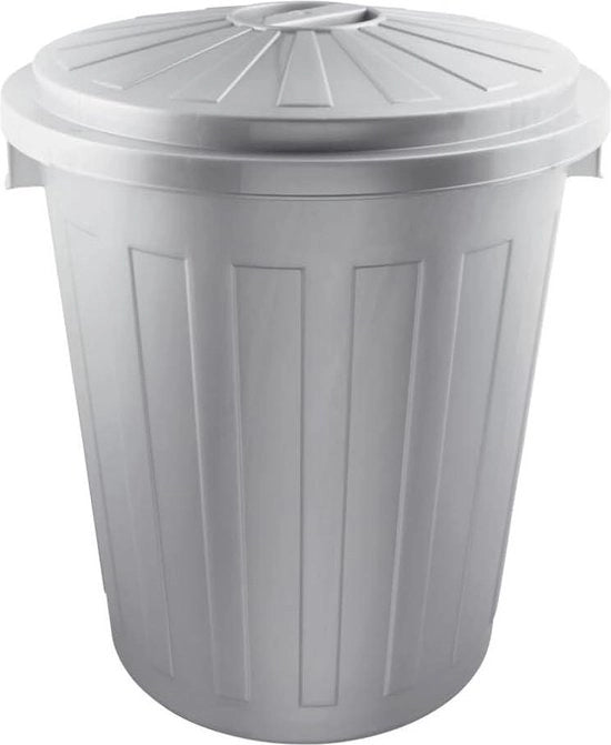 Emme pratica con coperchio - 50 litri - argento - plastica