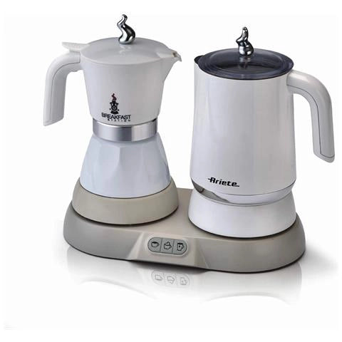 Ariete 1344 breakfast station - moka elettrica - bollitore - montalatte a caldo e freddo - 5 funzioni - mantenimento caffè caldo - 500 watt - bianco - ARI1344
