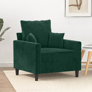 Poltrona Verde Scuro 60 cm Velluto 359285