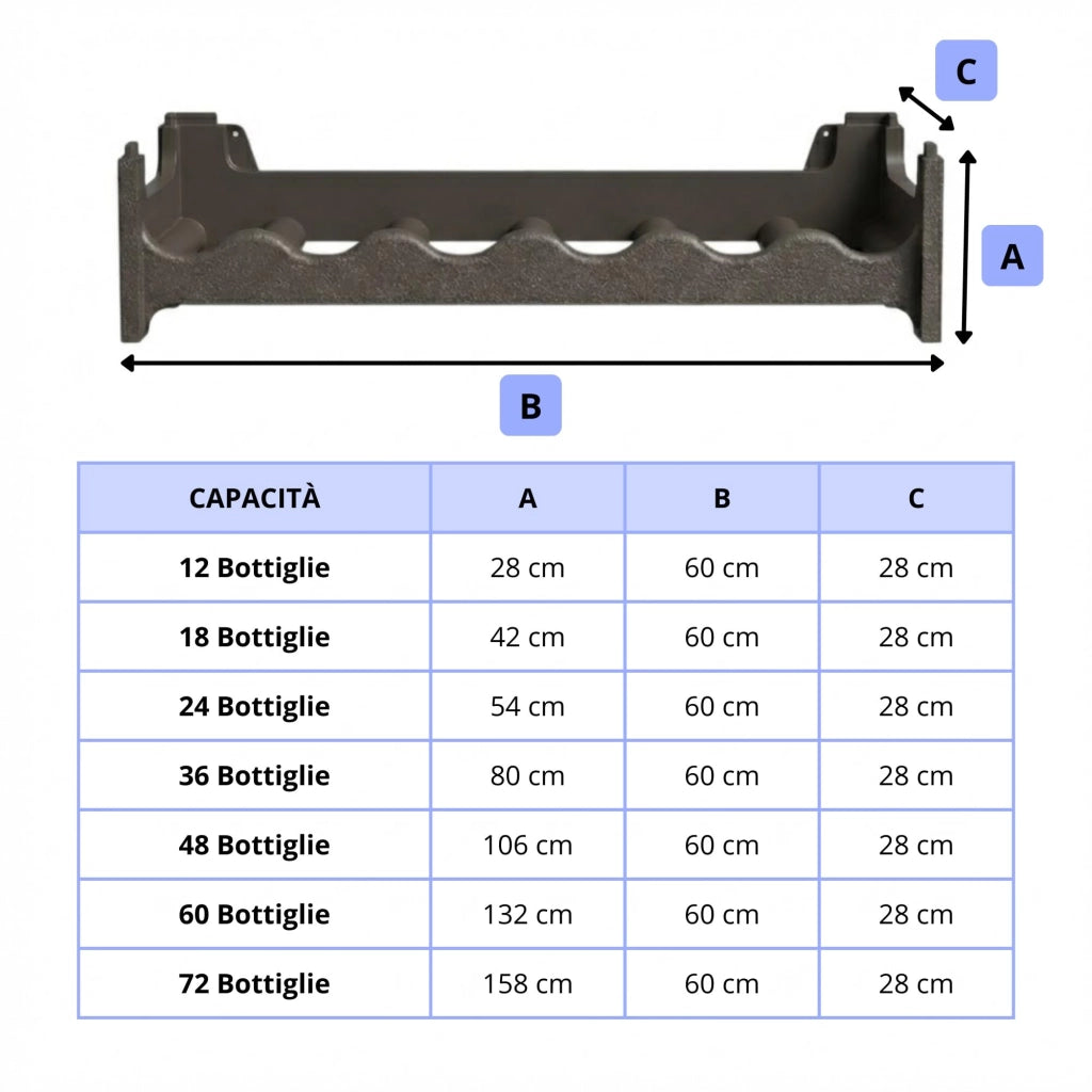 CookandSupply x TheWV Cantinetta Vino in Plastica Modulare Impilabile, Portabottiglie Effetto Pelle Martellata, 6 Bottiglie per Modulo, Scaffale Portavino Salvaspazio - Marrone Corten, 18