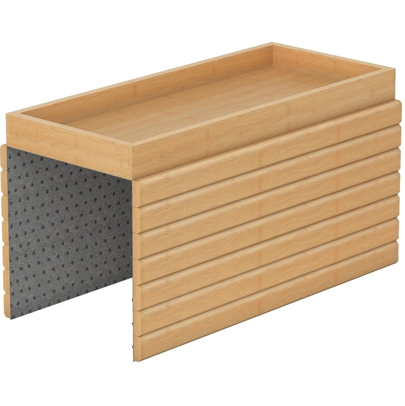 Vassoio in bambù per bracciolo divano, contenitore multifunzione per snack e bevande, 45x33,5 cm