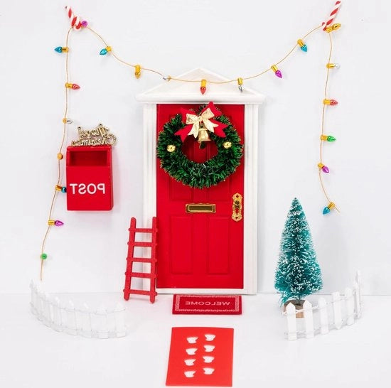sostegno per elfi, corona di Natale, cassetta delle lettere, recinzione, scala.