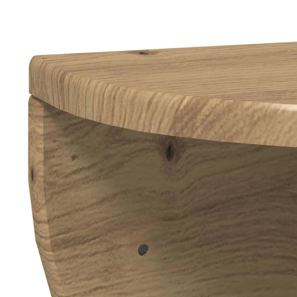 2 pz Scaffale da parete | Ripiano a parete | Mensola a parete Rovere artigianale 38 x 19 x 19 cm
