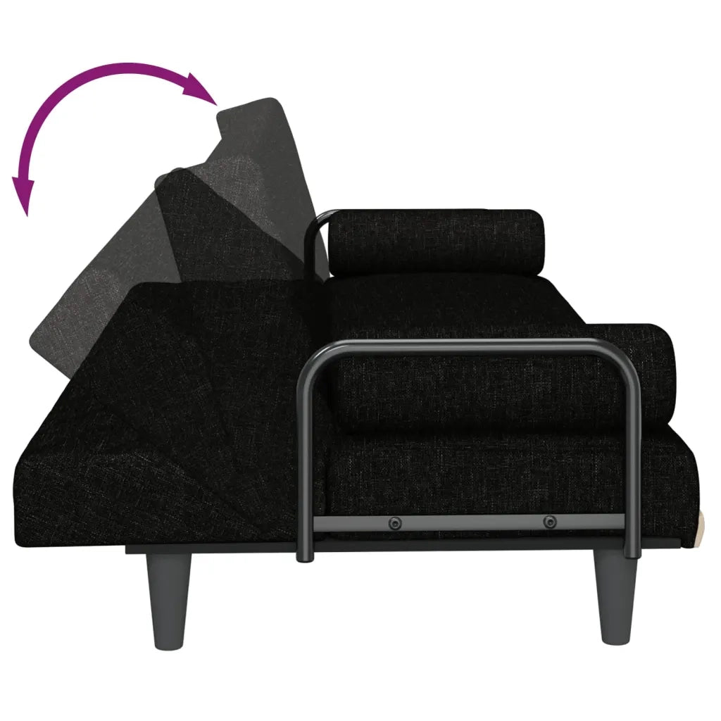 Divano letto | Sof¨¤ letto | Letto singolo con Braccioli Nero in Tessuto