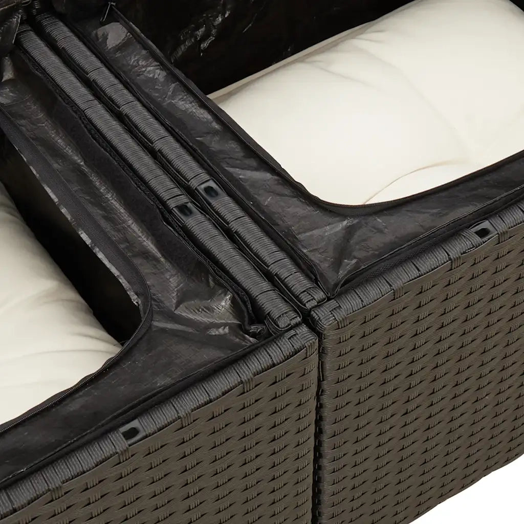 Set Divani da Giardino 5 pz con Cuscini in Polyrattan Nero 3326627