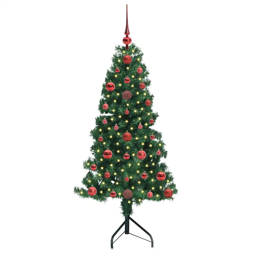 Albero di Natale Artificiale Angolare con 150 LED Verde 120 cm 3397241