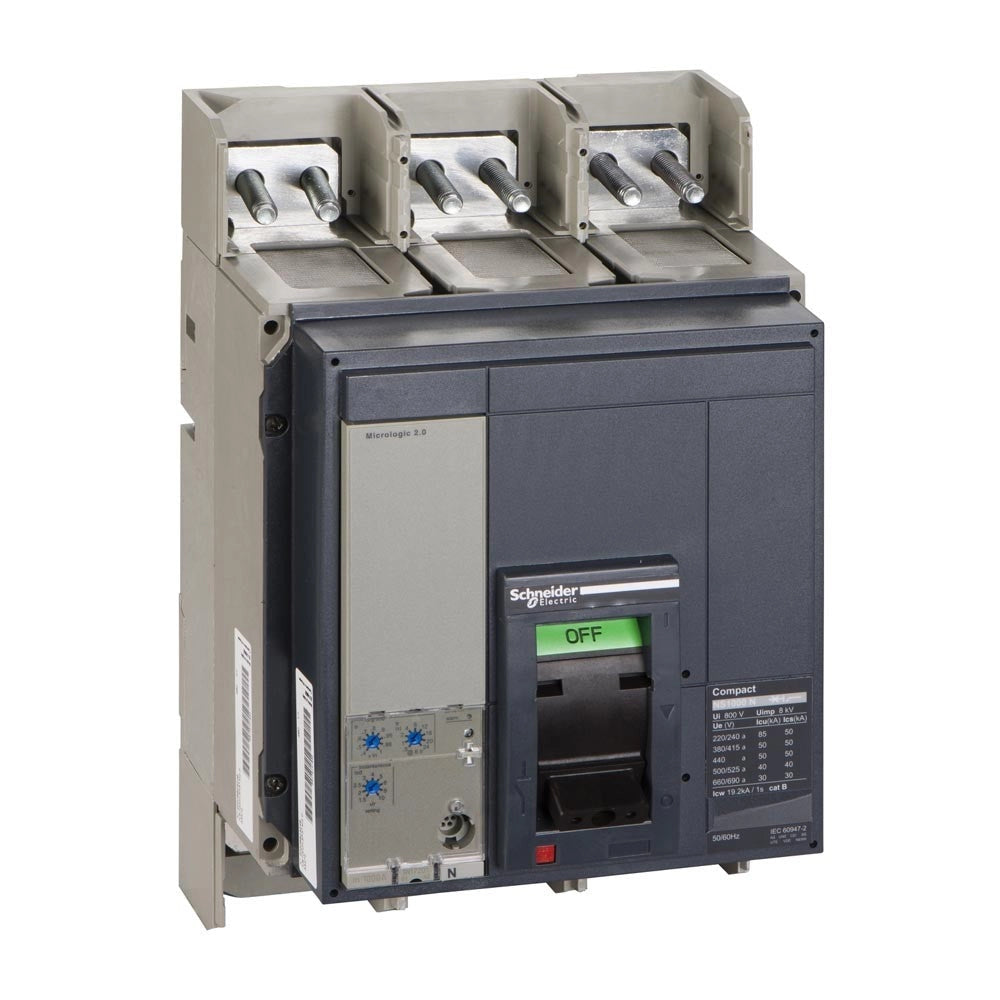Interruttore Compact NS1000N Micrologic 2.0 1000 A 3 poli 3d Schneider