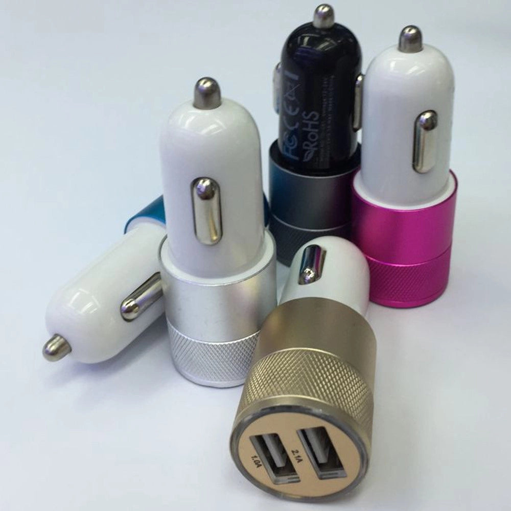 Trade Shop - Caricatore Da Auto Car Accendisigari Con 2 Dual Usb 3.1 Ampere Per Smartphone -
