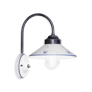 Applique Classica Asti Ottone E Ceramica Nero Sfumato Argento 1 Luce E27