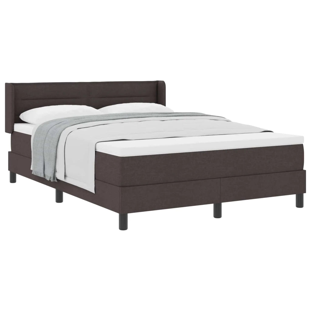 Letto a molle con testiera Marrone Scuro 200 x 160 cm Tessuto 3341051