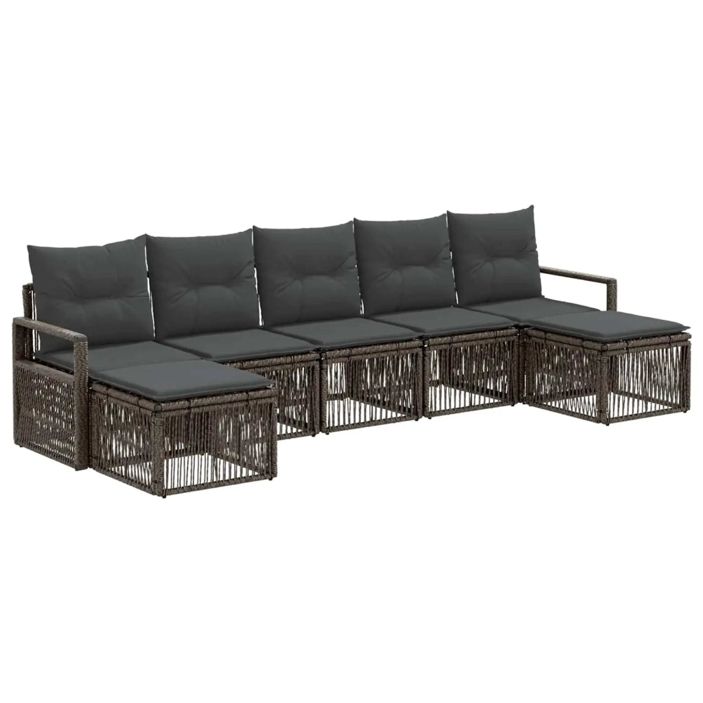 Set Divano da Giardino 7 pz Grigio polyrattan 3435797