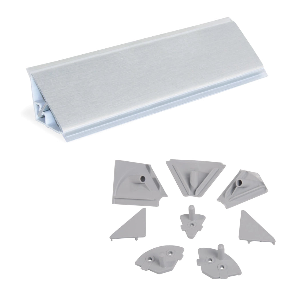 Alzatina Triangolare per Piano Cucina 4,7m in Plastica Emuca Anodizzato Satinato