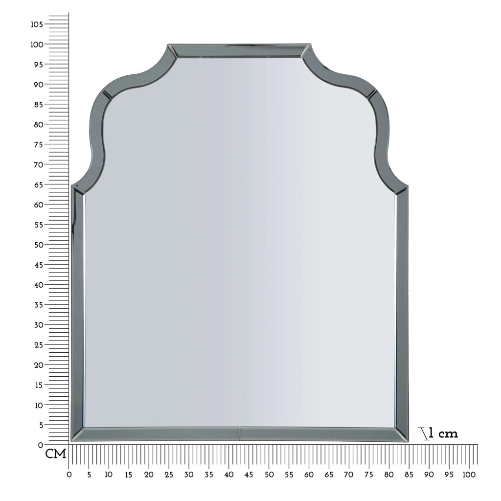Dabaka, Specchio Cornice Sagomata, 85x100h cm Argento