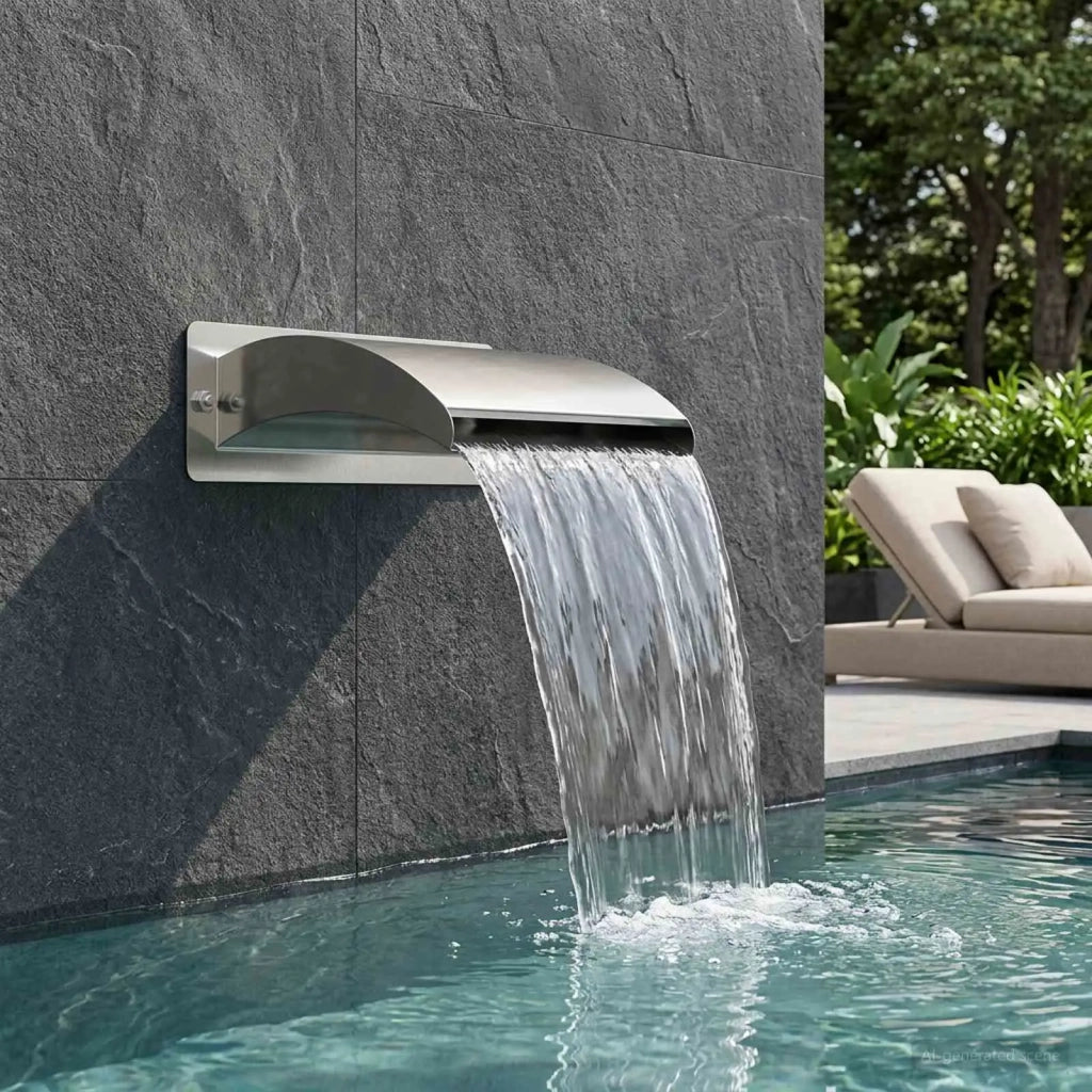Cascata da Piscina con Luce LED Acciaio Inox 304 30 x 9 x 26 cm 42040587