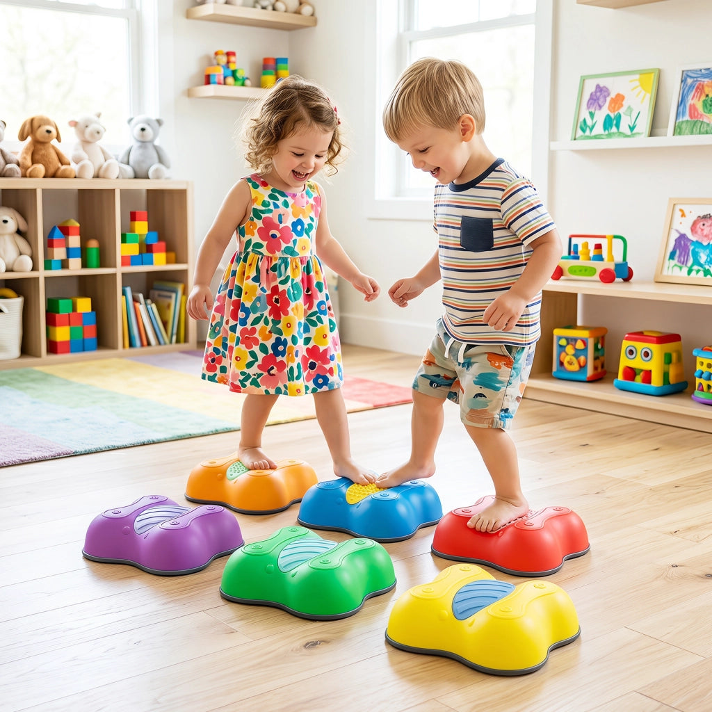 6 pietre di equilibrio per bambini 3+ anni stepping stones impilabili percorso psicomotricit¨¤ per bilanciamento, Gioco sensoriale per esterno e interno