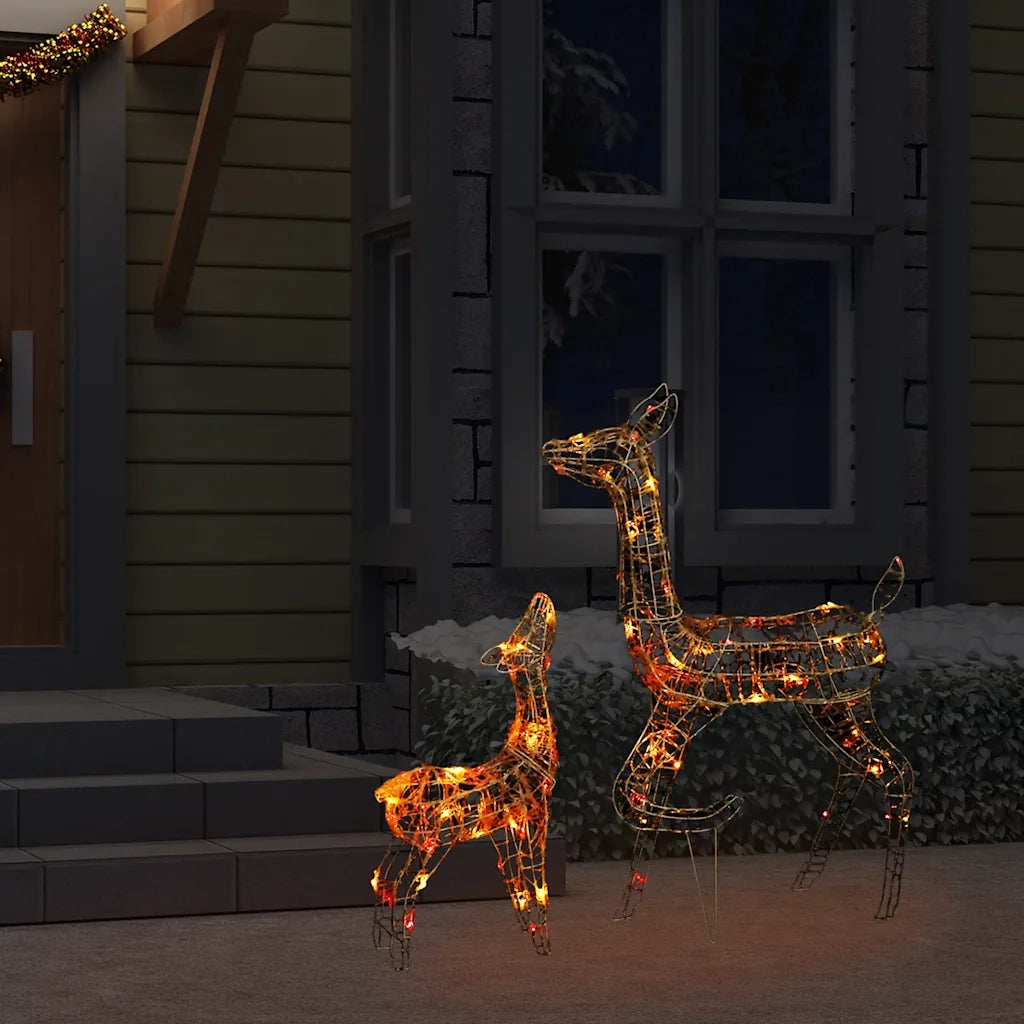 Famiglia di Renne di Natale 160 LED-Luci decorative natalizie Colorati in Acrilico