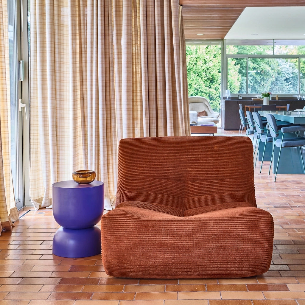 Modulo per divano modulare in velluto a coste, terracotta