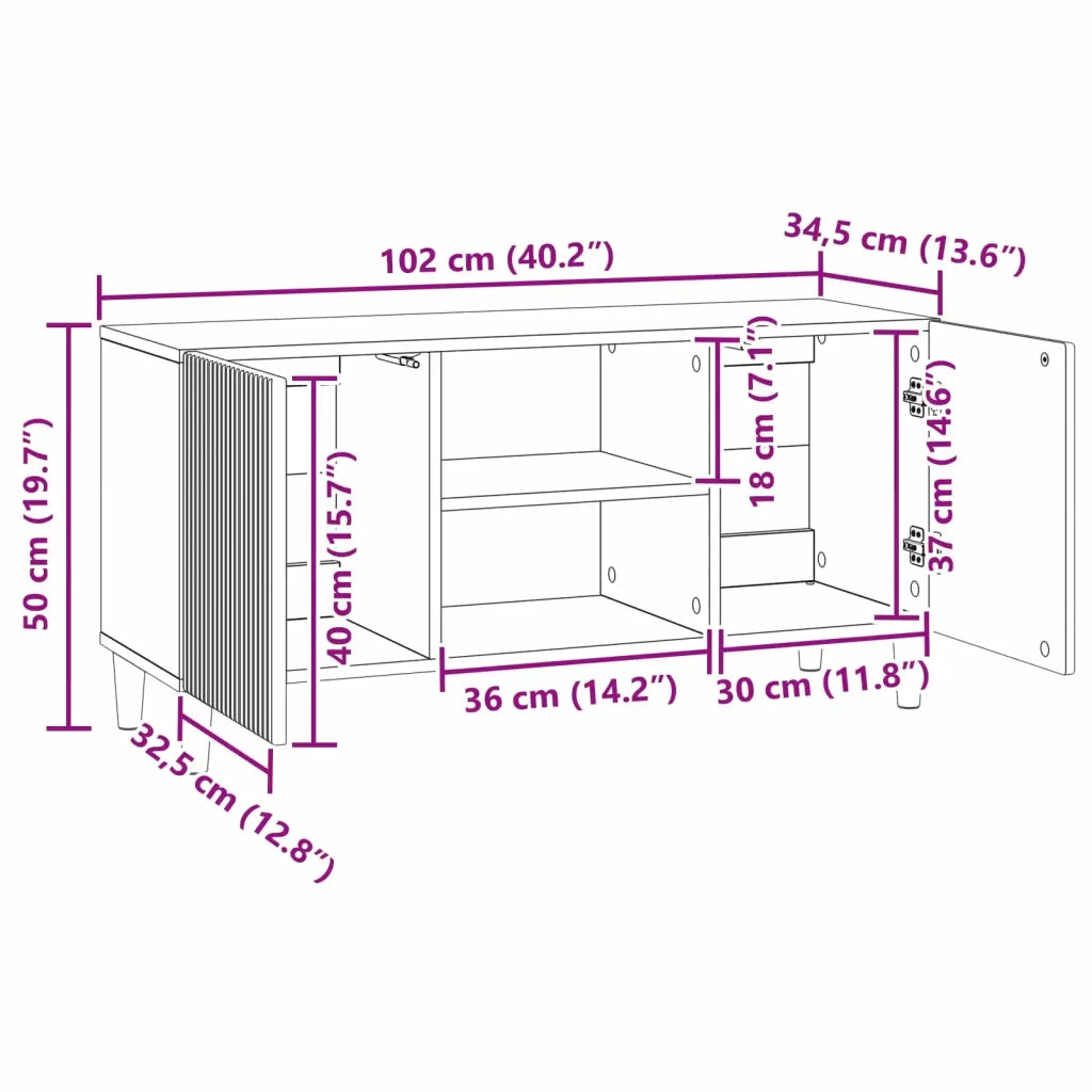 Mobile TV | Armadietto TV | Mobile Porta TV Grigio Sonoma 102 x 34,5 x 50 cm Legno ingegnerizzato