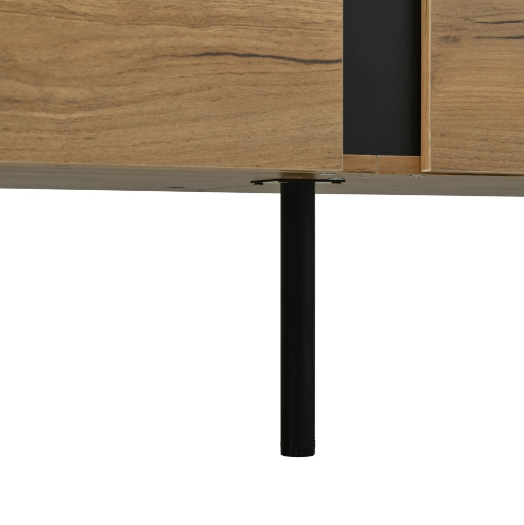 Mobile TV 180x40x55 cm con 2 ante e ripiani laterali in truciolare