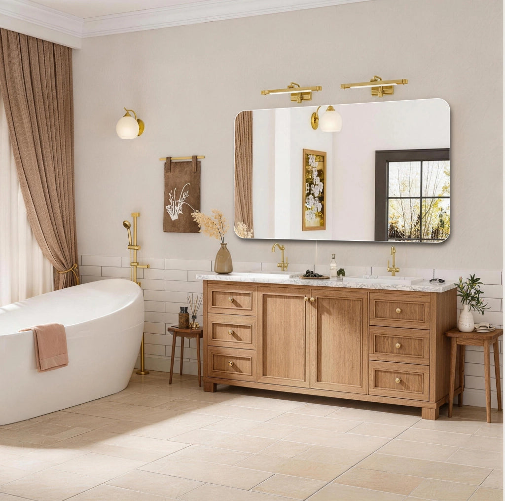 Specchio bagno senza cornice 90 × 70 cm, argento