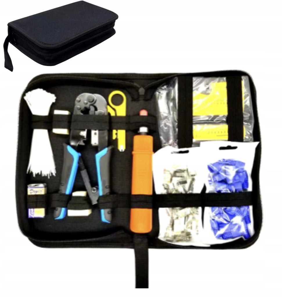 Set di Strumenti di Rete 10 in 1 – Crimpatrice, Tester Cavi LAN, Stripper | Materiale: Metallo e Plastica ABC
