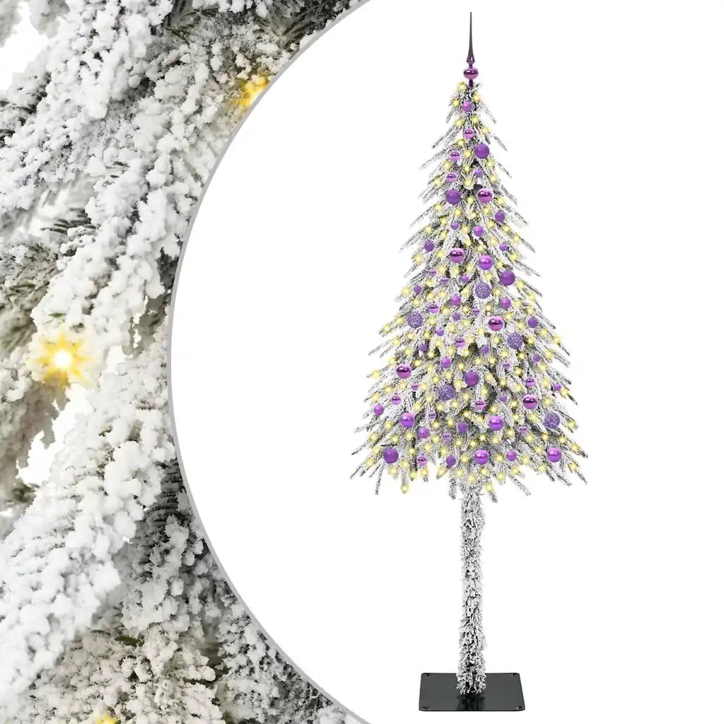 Albero di Natale con 300 LED Bianco 210 cm PE e Acciaio