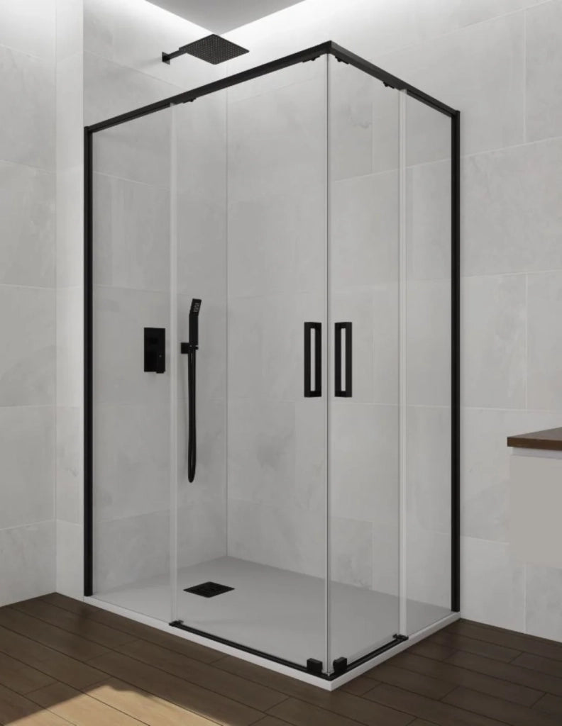 Box doccia ingresso angolare 2+2 ABANTE (TWENTY) 95x80 cm Nero