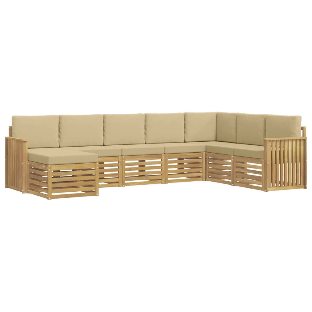 Set di divani da esterno 8 pcs Bianco e Beige 3392313