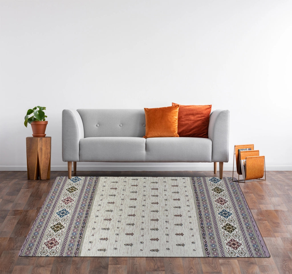 Tappeto Arredo Moderno Morbido in Ciniglia Ingresso Antiscivolo Prodotto Italiano  Soggiorno Camera Salotto Disegni Piazzati Cotone Varie Misure Grande Loom/Prugna - 65x175 cm