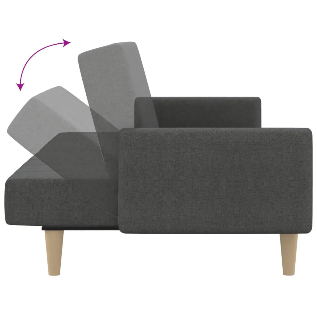 Divano letto | Sof¨¤ letto | Letto singolo a 2 Posti Grigio Scuro in Tessuto