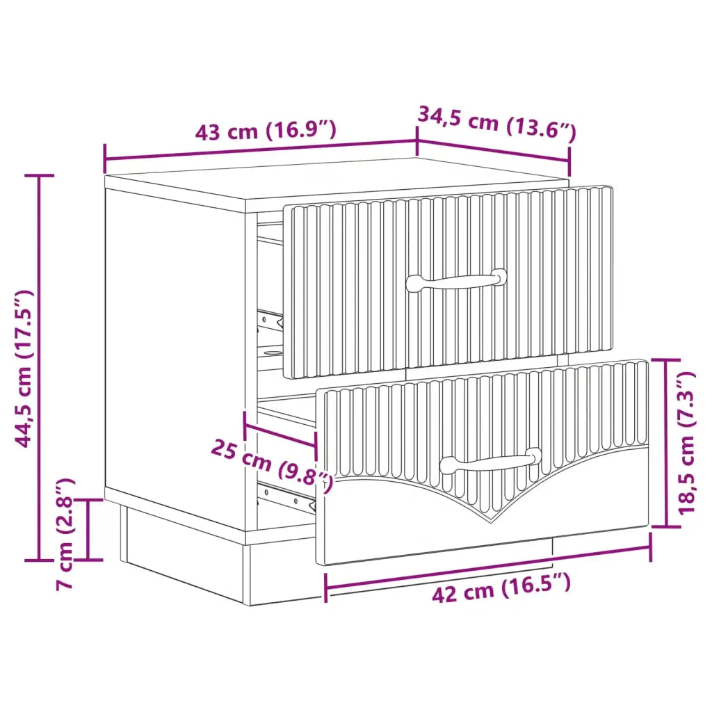 Set di 2 Comodini | Armadio da Notte | Mobiletto da notte Bianco Lucido 43 x 34,5 x 44,5 cm