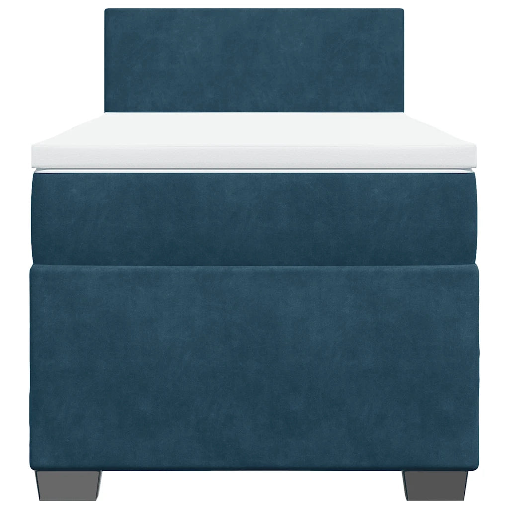 Giroletto a Molle con Materasso Blu 100x200 cm in Velluto