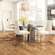 SEDIA da pranzo in velluto beige, set da 6 pezzi