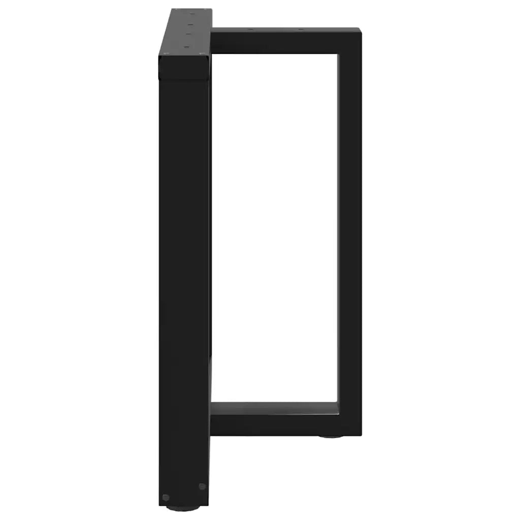 Gambe per tavolo da pranzo a forma di T 2 pz | Piede del tavolo nere 70x35x(72-73) cm in acciaio