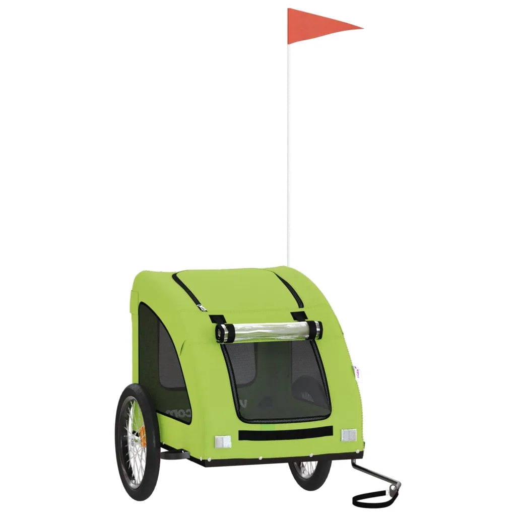Rimorchio da Bici per Animali Verde Oxford e Ferro CFW1041169