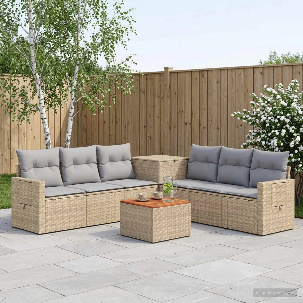 Set di divani 8 pz Beige e Grigio Chiaro 3448397