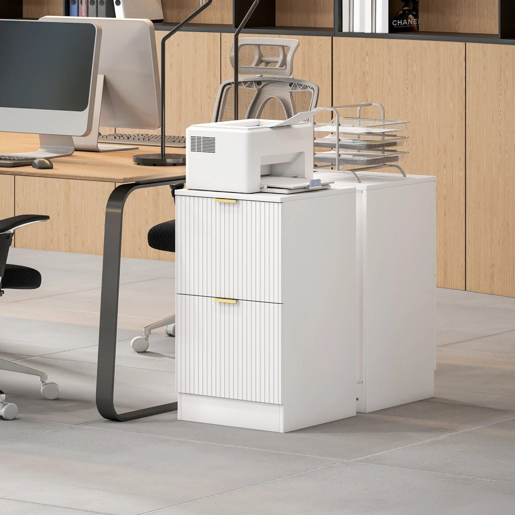 Scrivania con cassettiera ¨C zephmum ¨C bianco 40x40x71 cm
