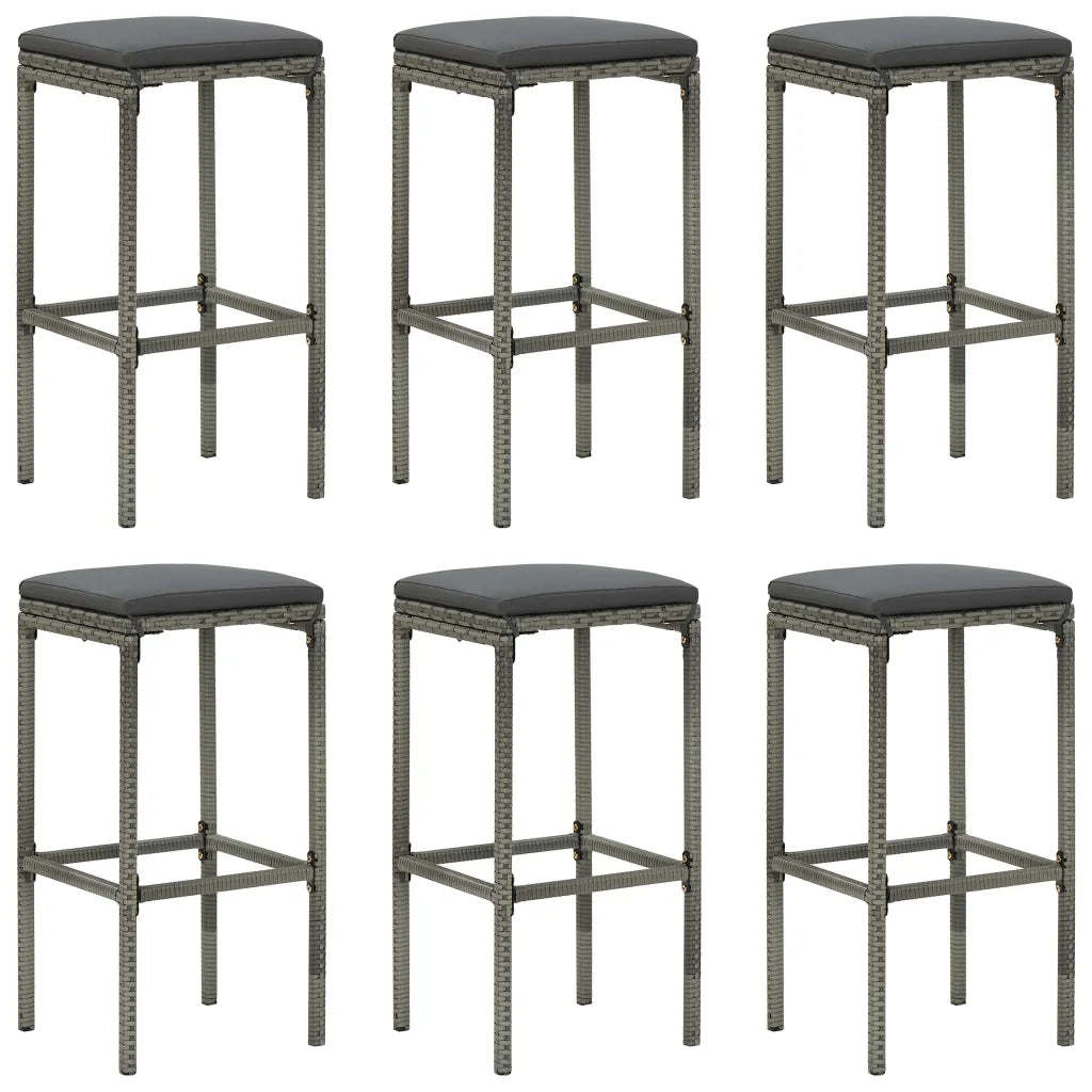 Set da Bar da Giardino 7 pz con Cuscini Grigio 3068012