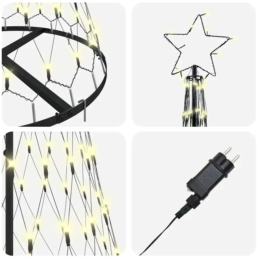 Albero di Natale LED Bianco caldo 184,5 cm Metallo 42018779