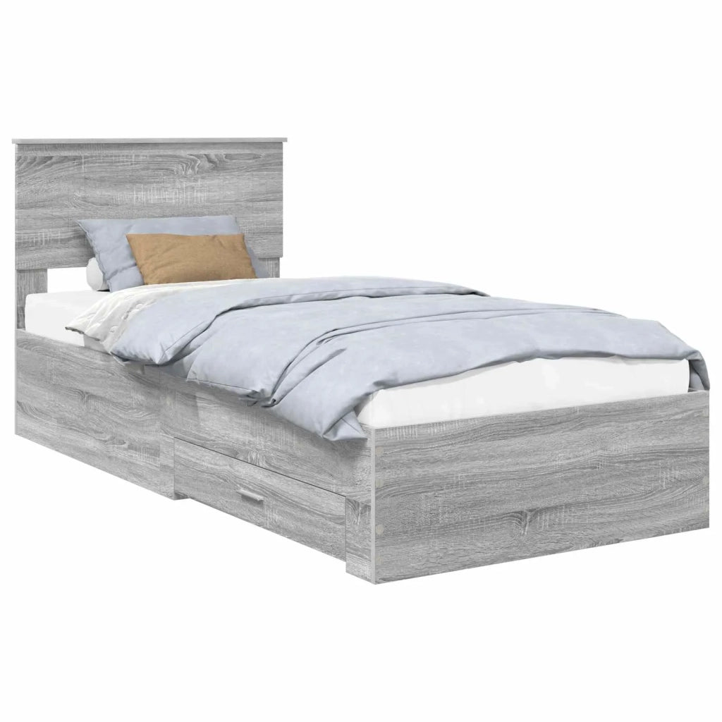 Struttura del letto Grigio Sonoma 90 x 200 cm Legno multistrato 3410945