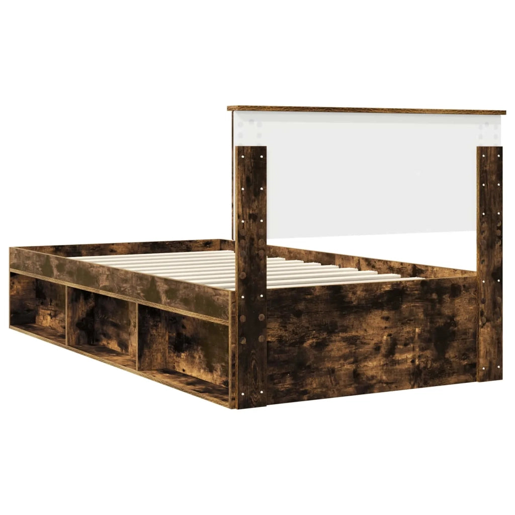 Struttura del letto Rovere fumé 100 x 200 cm Pino massello 3410640