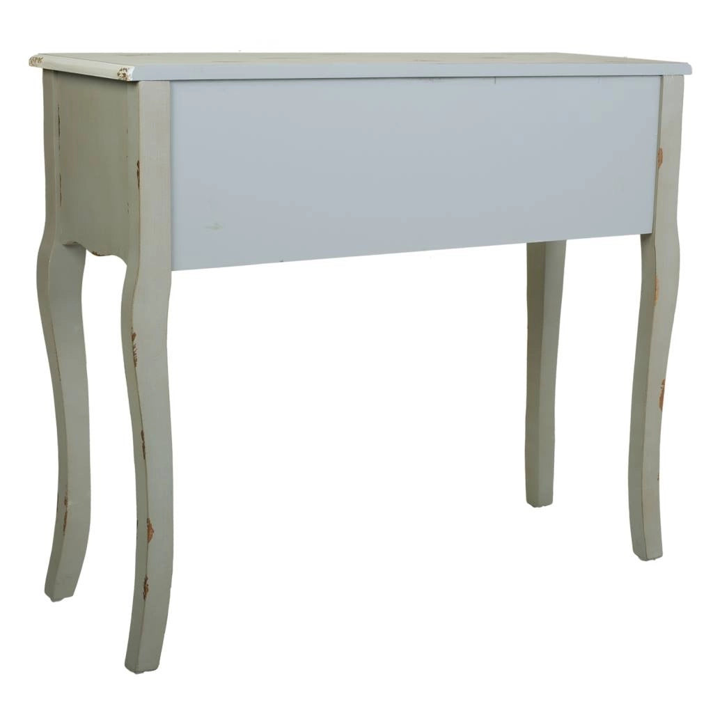 Mobile da ingresso in legno grigio e rete di bambù 90x33x77h